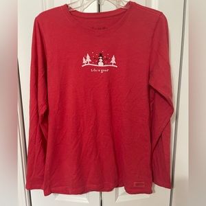 Medium Life is Hood Vintage Fit Women’s Snowman Long Sleeve Tee